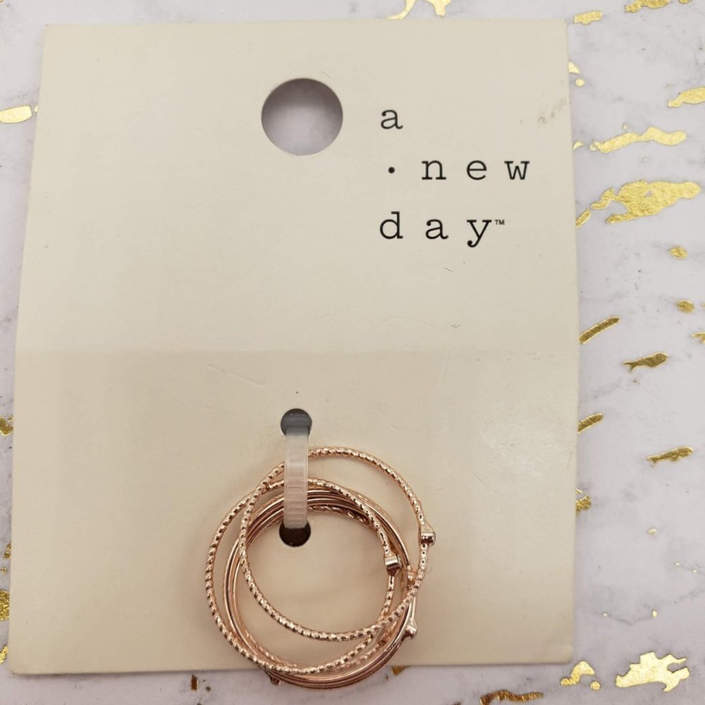 Rose Gold Stackable Rings-Size 8-NEW
